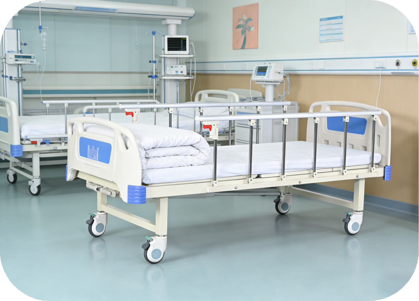 手摇式三折病床